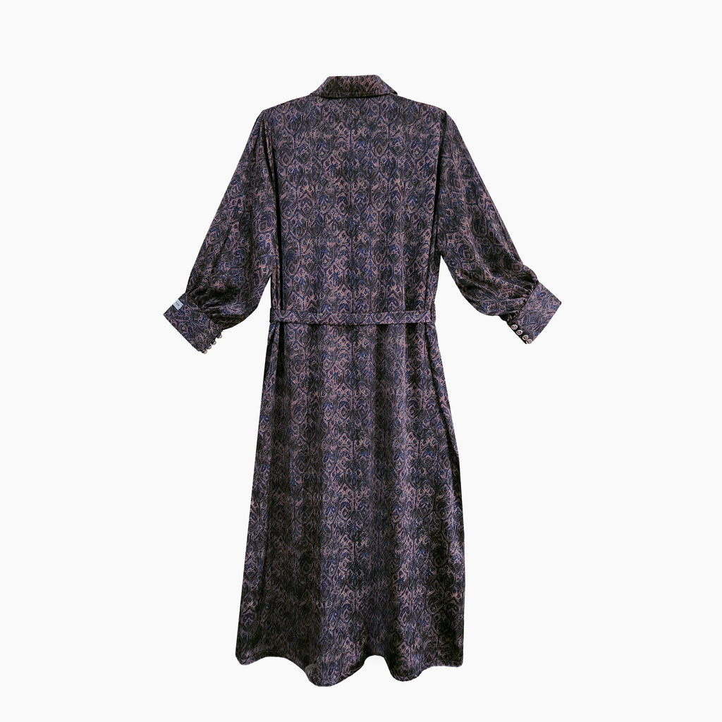 Modest fashion trends Dubai 2026. Back view of Amara Dress highlighting collar and sleeve details
