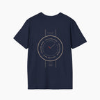 Back view of Chilling T-shirt in navy, highlighting the minimalist design and casual style.