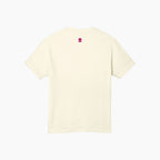 back view of beige GRL PWR t-shirt by Gladitton minimal premium women streetwear tee UAE dubai online shopping