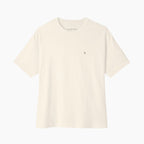 Front view of Gladitton graphic T-shirt in off-white with minimalist chest logo, unisex streetwear style.